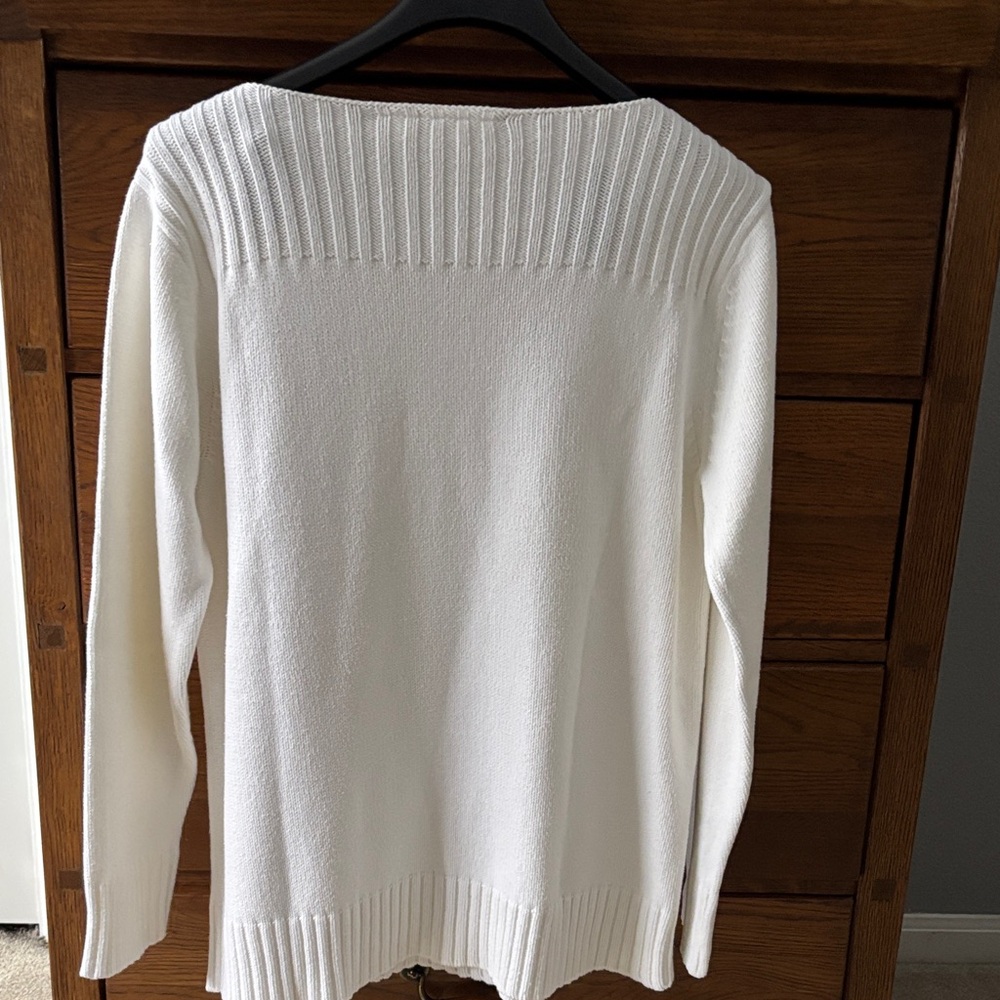 Liz Claiborne Women's Sweater. Boat Neck Style Cream Size Large - Picture 5 of 6